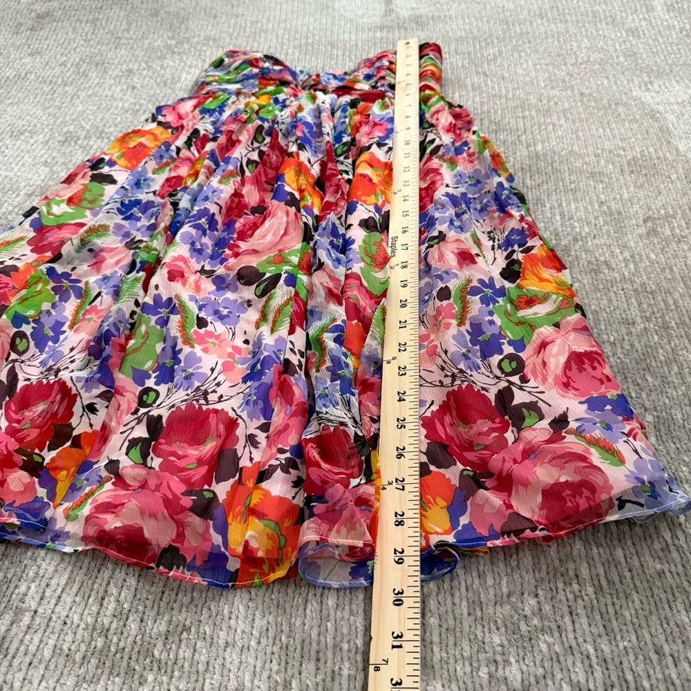 Betsey Johnson Strapless Silk Floral Dress Size 6 Made In USA Sweetheart Vintage - Picture 9 of 9